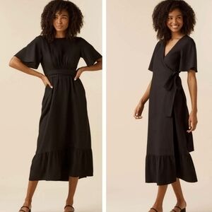 Flutter Sleeve Wrap Dress